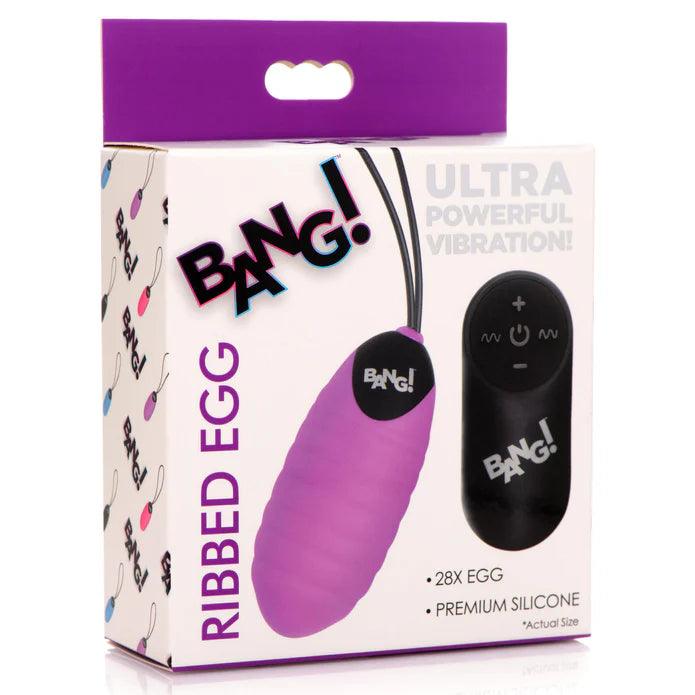 Bang! 28X Ribbed Rechargeable Silicone Egg with Remote Control - Buy At Luxury Toy X - Free 3-Day Shipping