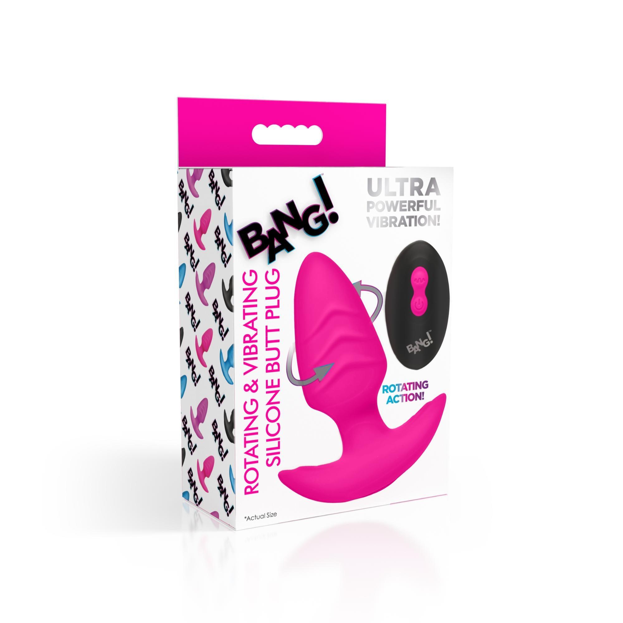 Bang! Rotating Vibrating Rechargeable Silicone Butt Plug with Remote - Buy At Luxury Toy X - Free 3-Day Shipping