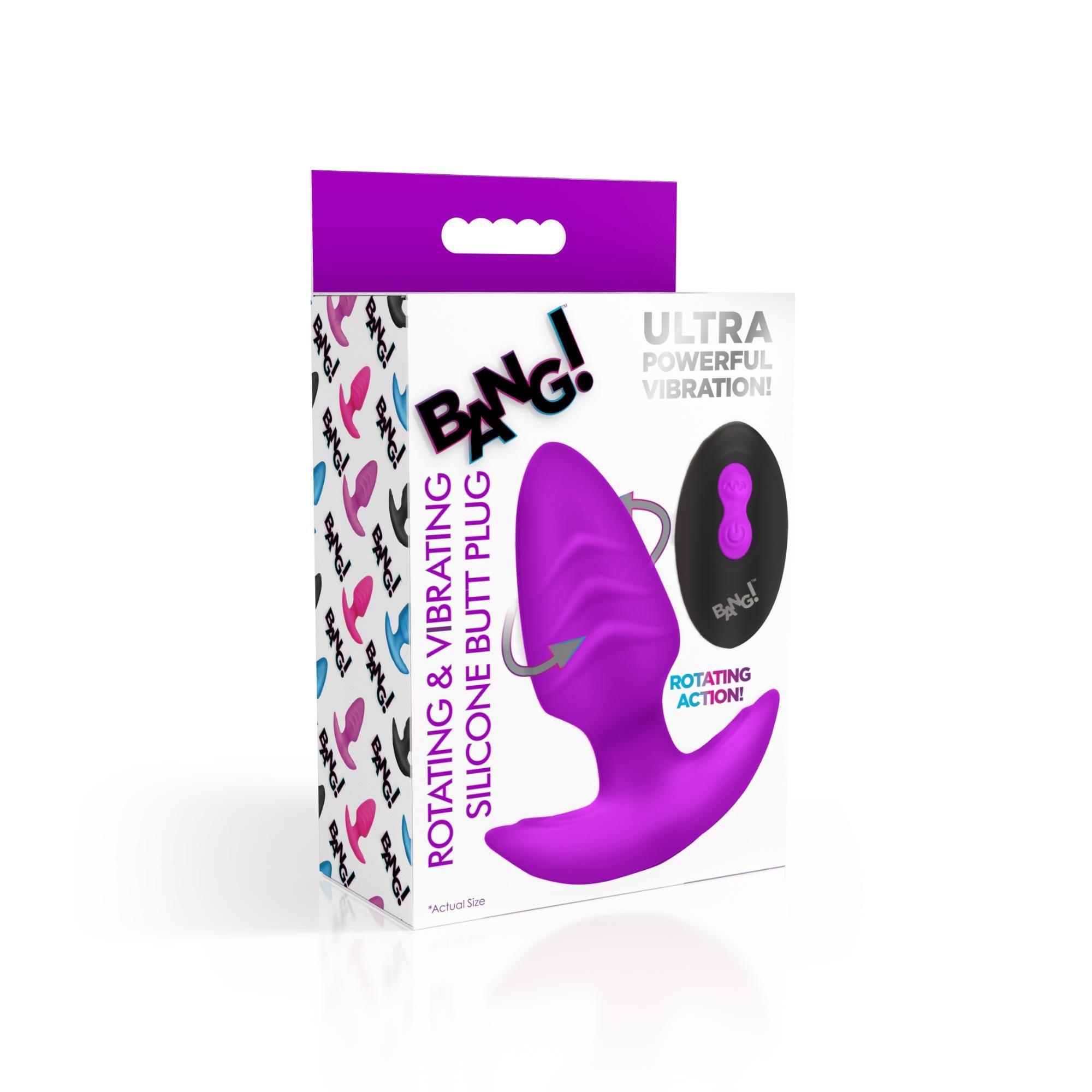 Bang! Rotating Vibrating Rechargeable Silicone Butt Plug with Remote - Buy At Luxury Toy X - Free 3-Day Shipping