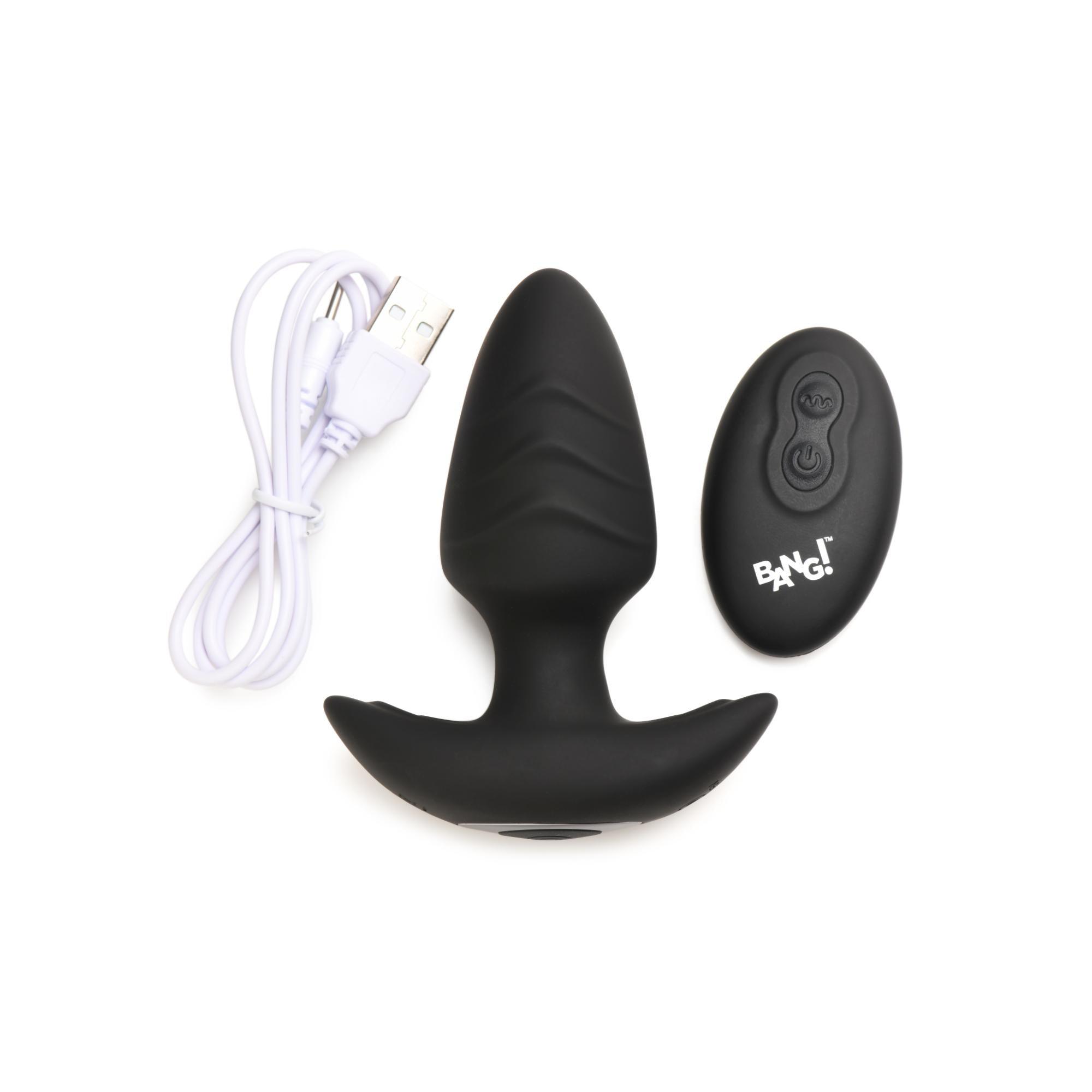 Bang! Rotating Vibrating Rechargeable Silicone Butt Plug with Remote - Buy At Luxury Toy X - Free 3-Day Shipping