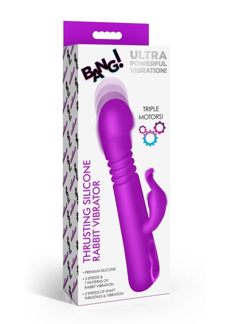 Bang! Thrusting Rechargeable Silicone Rabbit Vibrator - Buy At Luxury Toy X - Free 3-Day Shipping