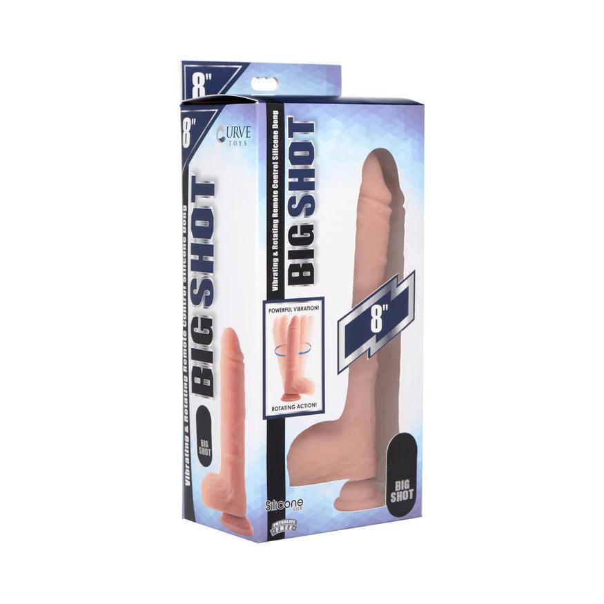 Big Shot Silicone Vibrating & Twirling Remote Controlled Rechargeable Dildo with Balls 8in - Buy At Luxury Toy X - Free 3-Day Shipping