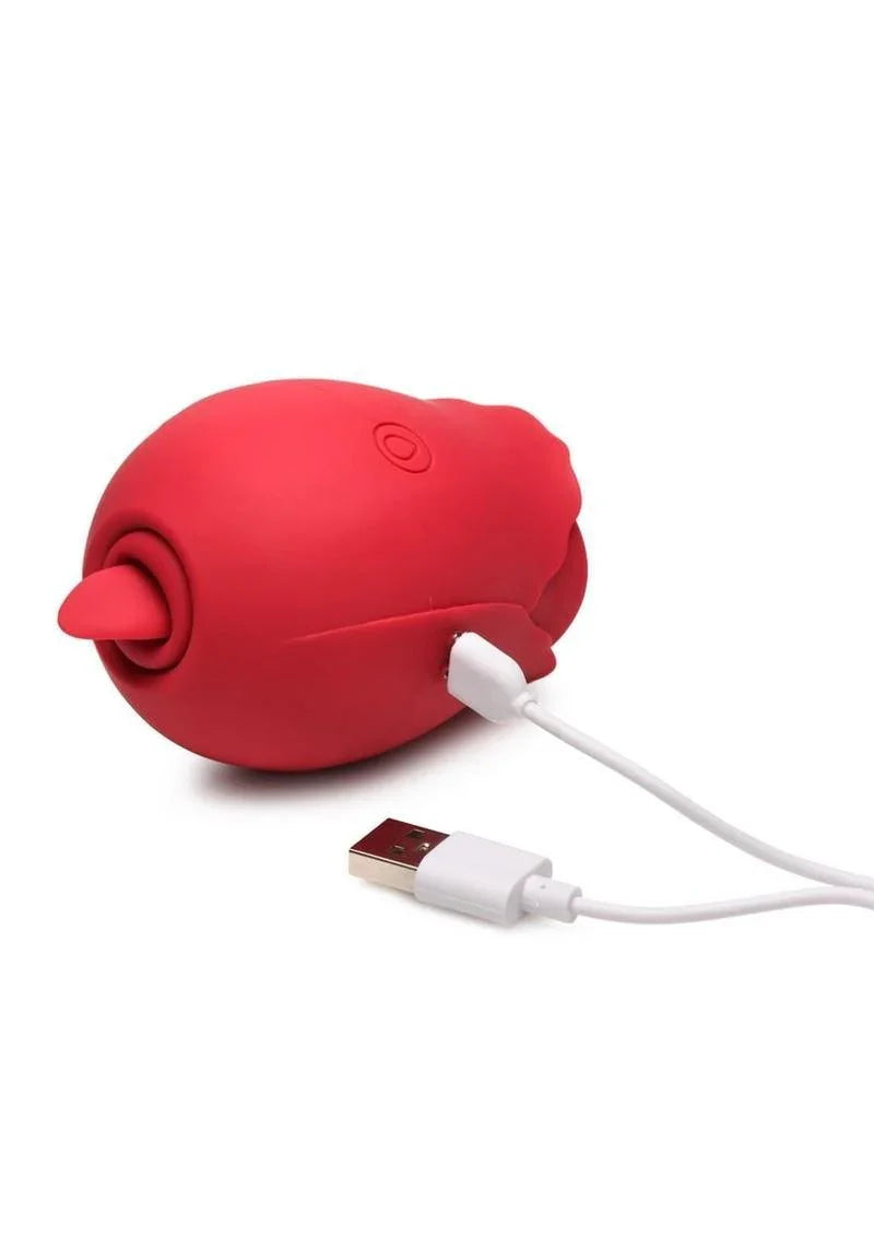 Bloomgasm Double Tease Rose 10X Rechargeable Silicone Sucking & Licking Stimulator - Buy At Luxury Toy X - Free 3-Day Shipping