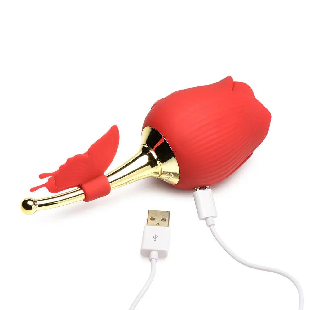 Bloomgasm Flutter Rose Sucking Rose with Butterfly Teaser - Buy At Luxury Toy X - Free 3-Day Shipping