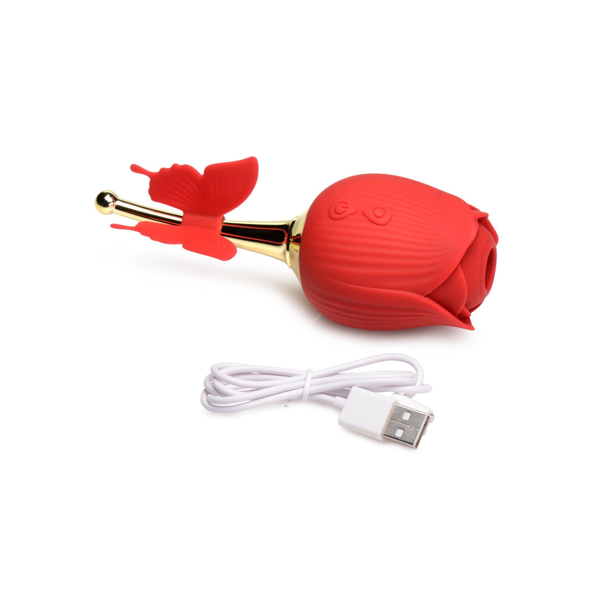 Bloomgasm French Rose Silicone Rechargeable Licking & Vibrating Clitoral Stimulator - Buy At Luxury Toy X - Free 3-Day Shipping