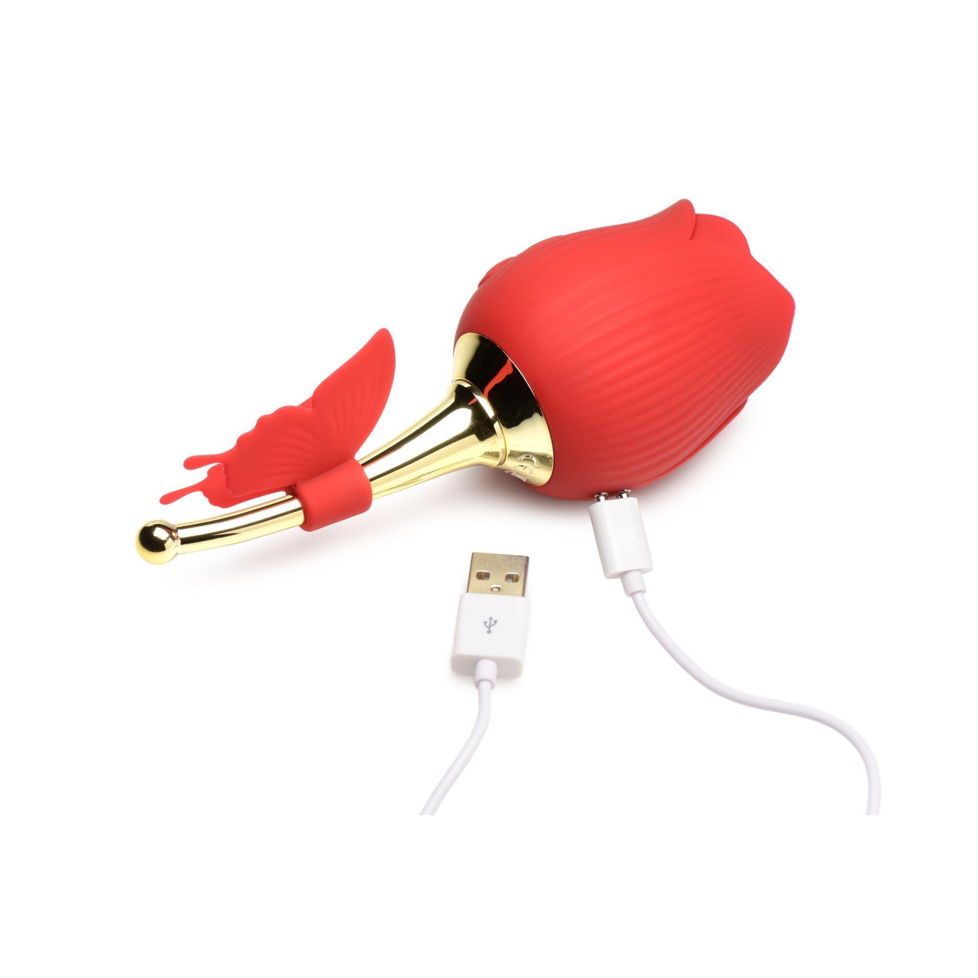 Bloomgasm French Rose Silicone Rechargeable Licking & Vibrating Clitoral Stimulator - Buy At Luxury Toy X - Free 3-Day Shipping