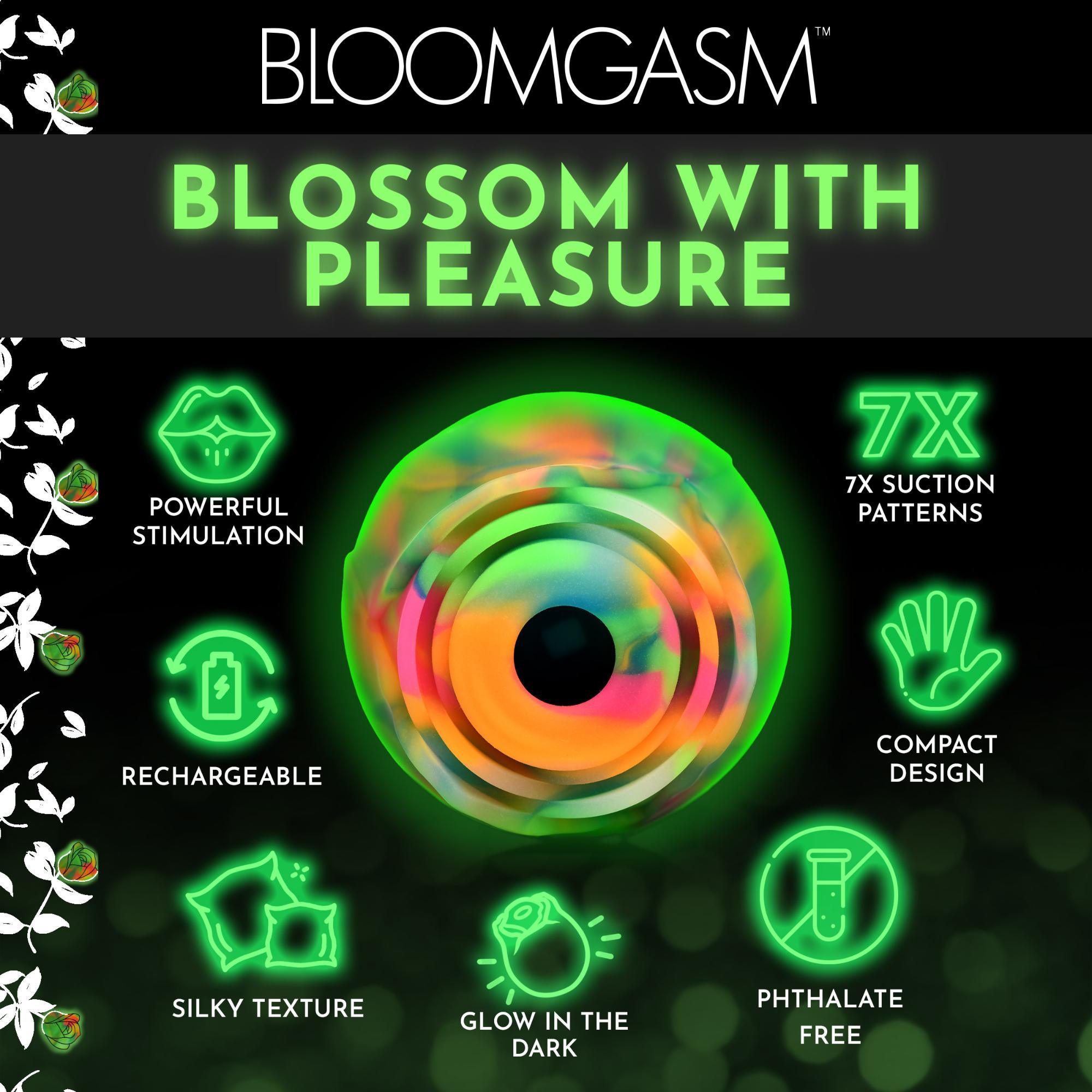 Bloomgasm Glow Rose Rechargeable Silicone Glow-in-the-Dark Rose Clit Stimulator - Buy At Luxury Toy X - Free 3-Day Shipping