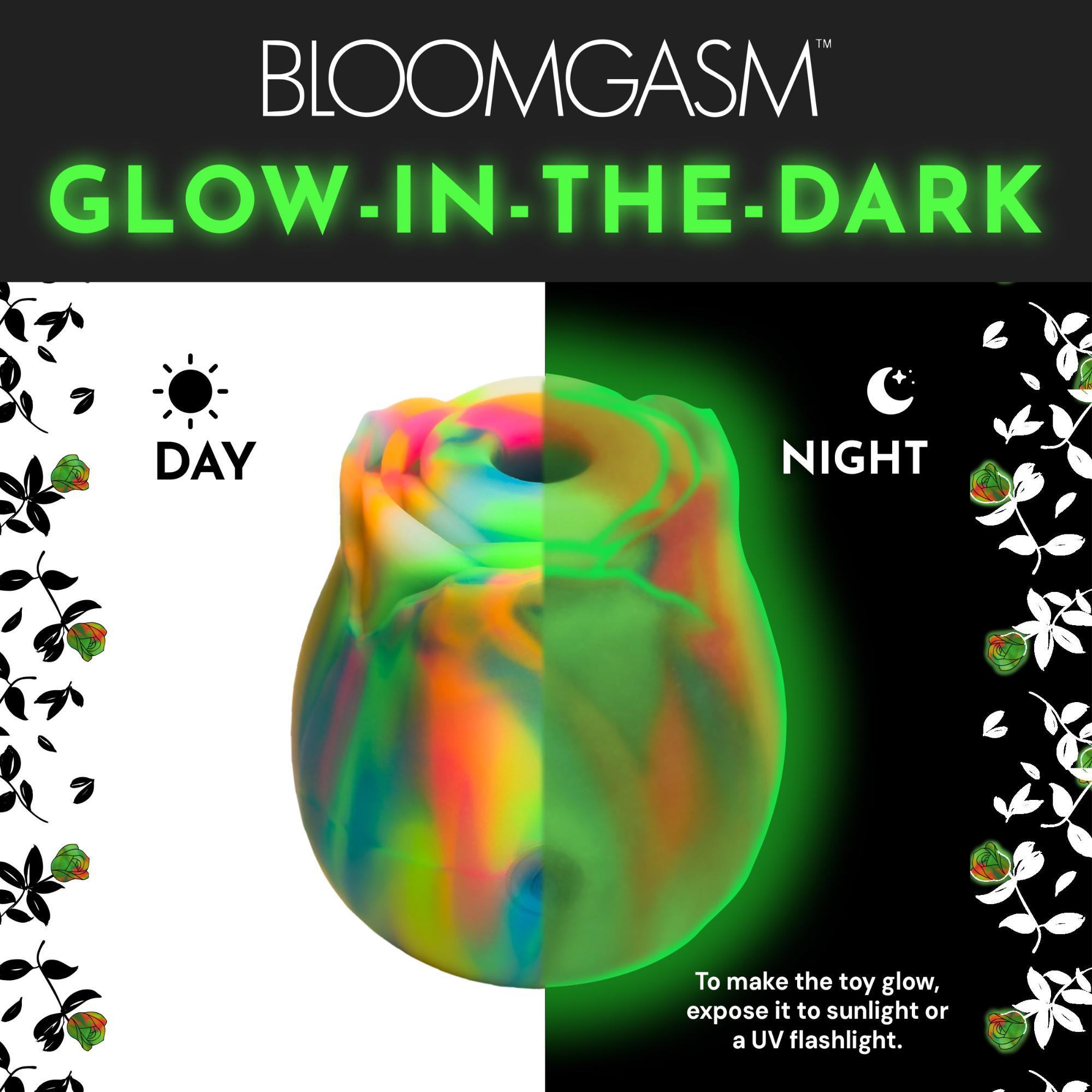 Bloomgasm Glow Rose Rechargeable Silicone Glow-in-the-Dark Rose Clit Stimulator - Buy At Luxury Toy X - Free 3-Day Shipping