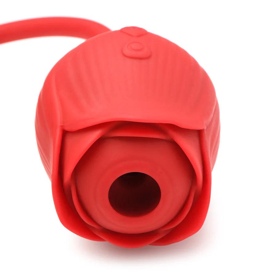 Bloomgasm Romping Rose 10X Rechargeable Silicone Suction Rose & Thrusting Vibrator - Buy At Luxury Toy X - Free 3-Day Shipping