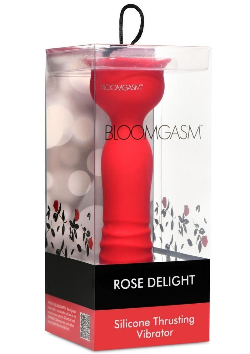Bloomgasm Rose Delight Rechargeable Silicone Thrusting Vibrator - Buy At Luxury Toy X - Free 3-Day Shipping