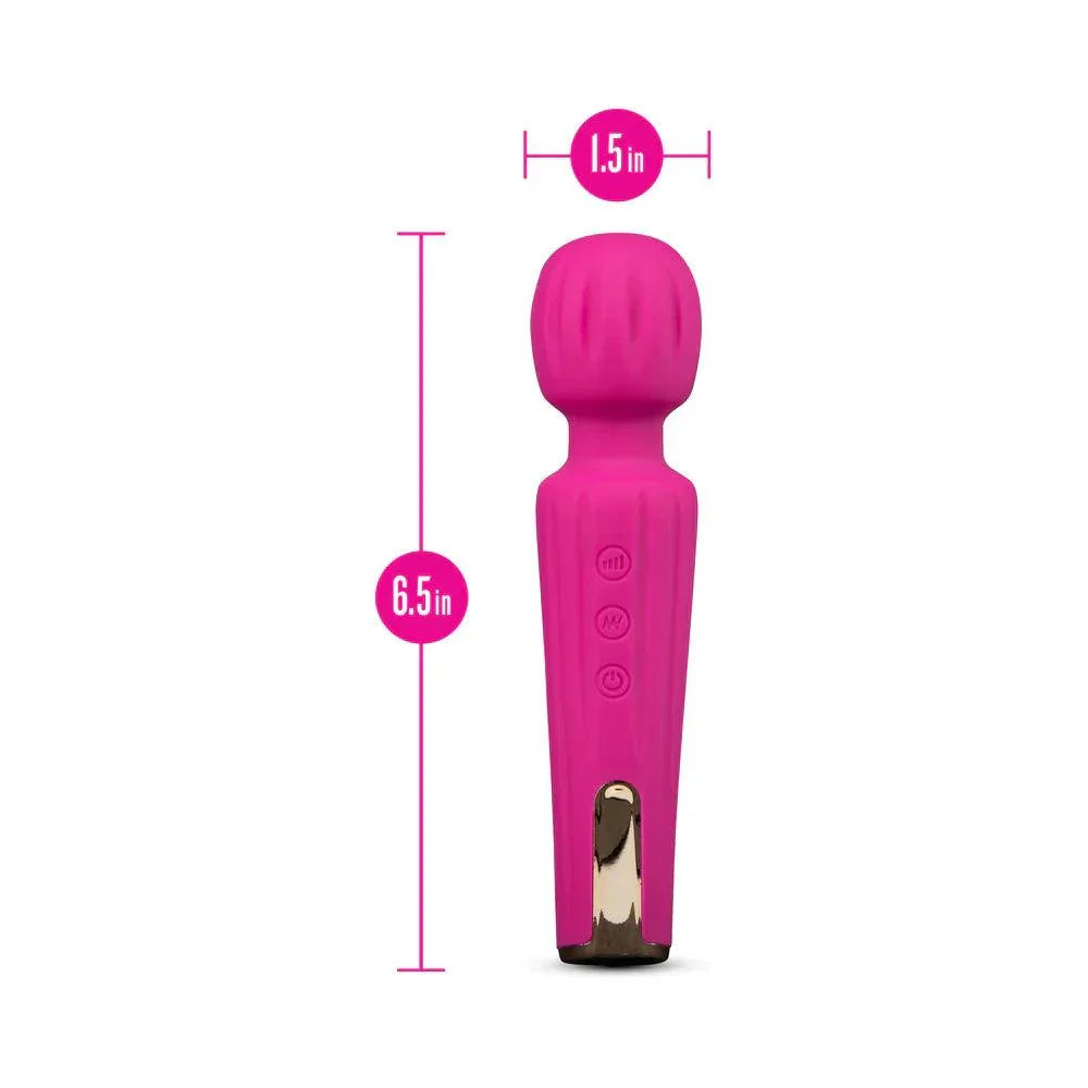 Blush Allana Velvet Rechargeable Silicone Wand Vibrator- Magenta/Rose Gold - Buy At Luxury Toy X - Free 3-Day Shipping