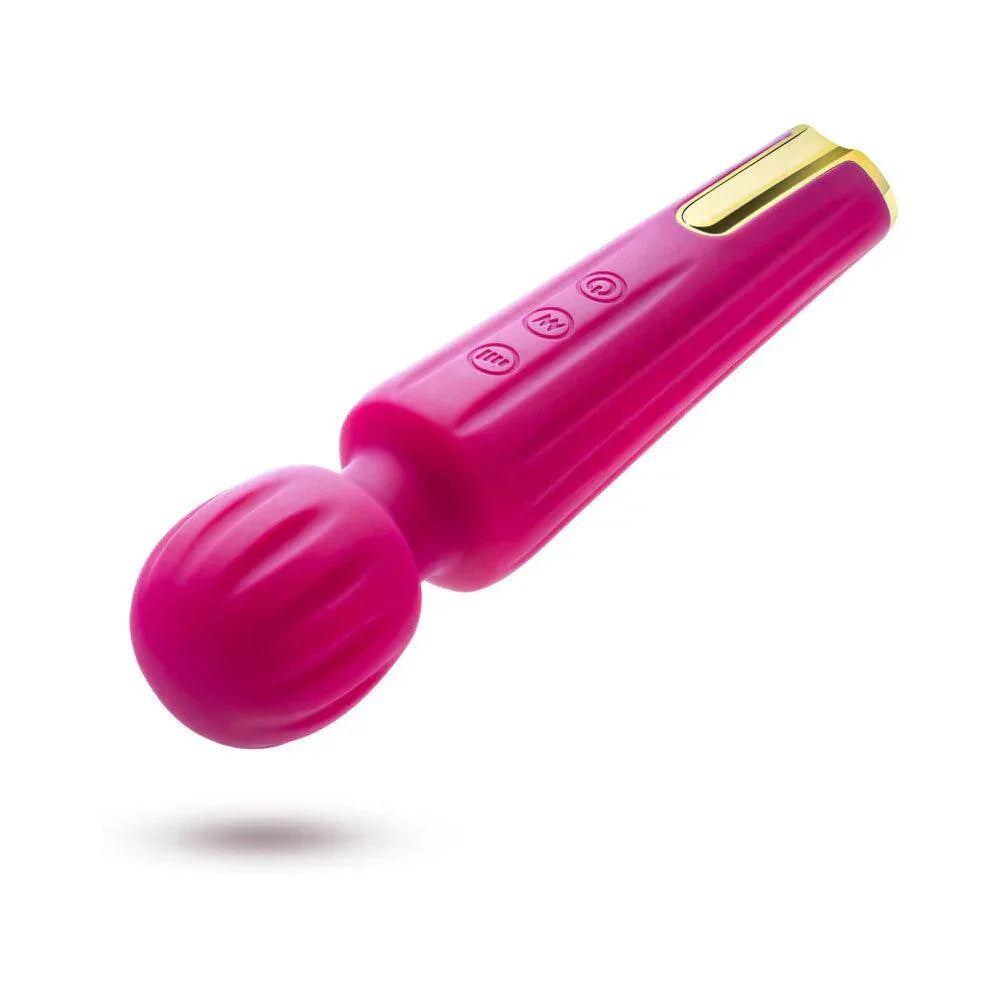 Blush Allana Velvet Rechargeable Silicone Wand Vibrator- Magenta/Rose Gold - Buy At Luxury Toy X - Free 3-Day Shipping