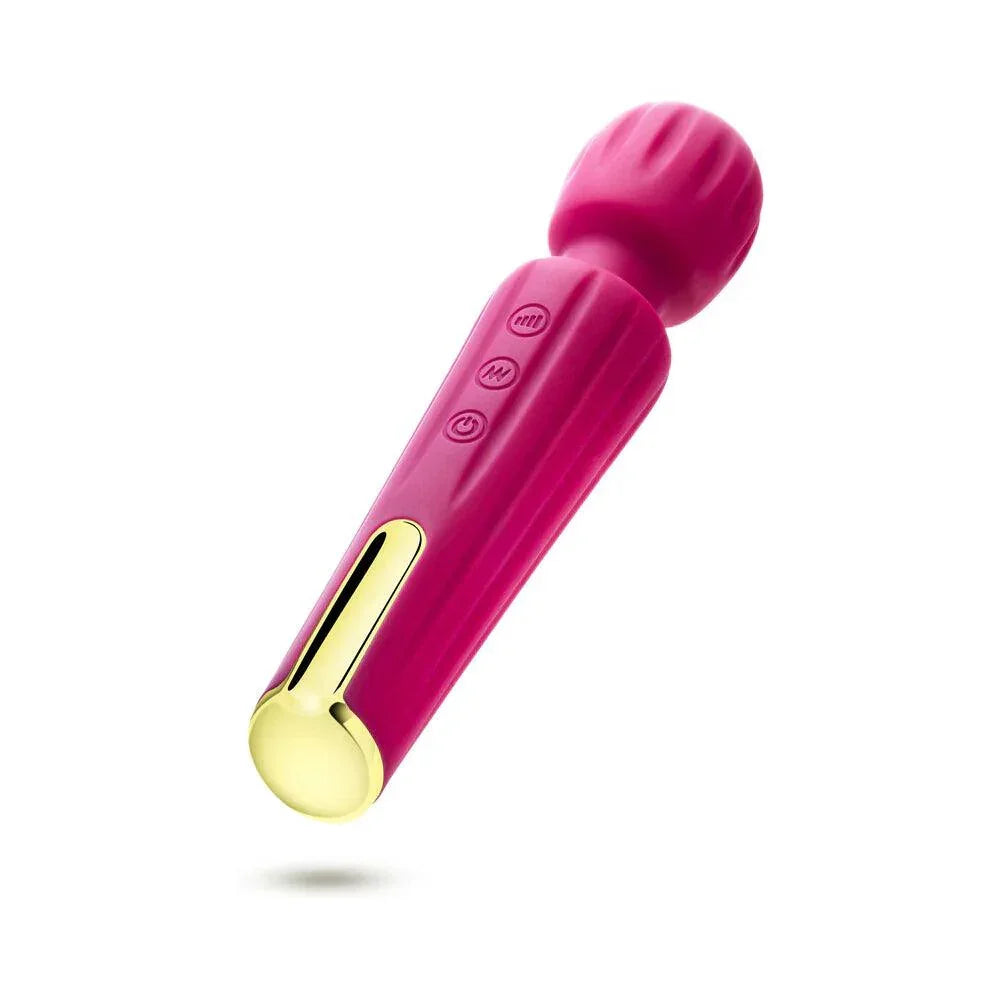 Blush Allana Velvet Rechargeable Silicone Wand Vibrator- Magenta/Rose Gold - Buy At Luxury Toy X - Free 3-Day Shipping