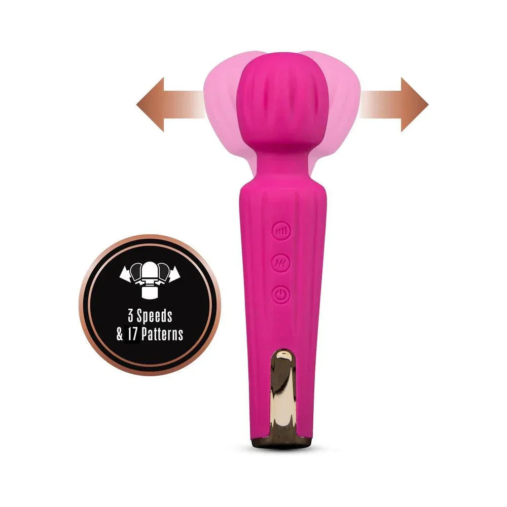 Blush Allana Velvet Rechargeable Silicone Wand Vibrator- Magenta/Rose Gold - Buy At Luxury Toy X - Free 3-Day Shipping