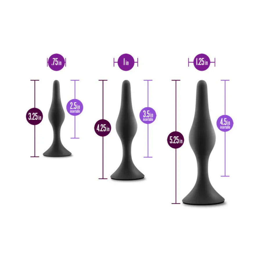 Blush Anal Adventures Platinum Silicone 3-Piece Beginner Plug Kit - Buy At Luxury Toy X - Free 3-Day Shipping