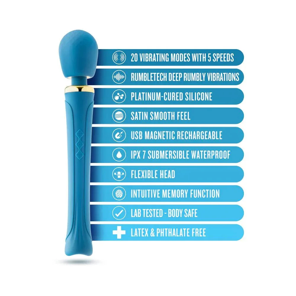 Blush Collection Dianna Rechargeable Silicone Massager - Teal - Buy At Luxury Toy X - Free 3-Day Shipping