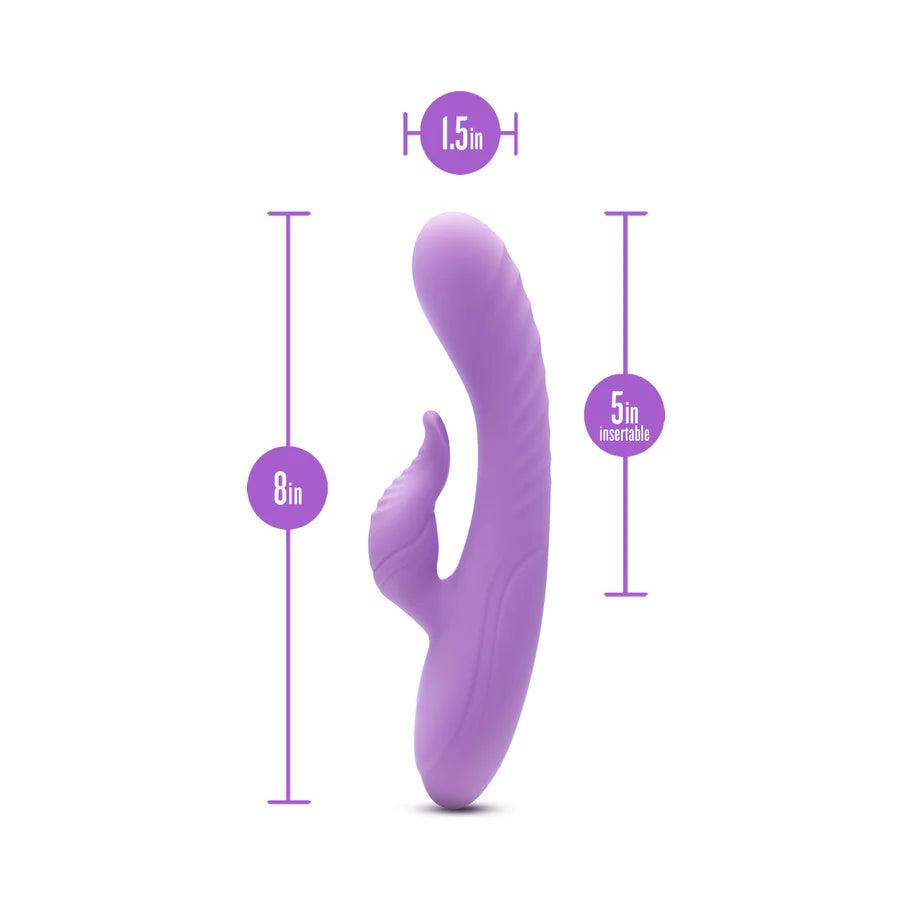 Blush Collection Evelyn Rechargeable Silicone Rabbit Vibrator - Purple - Buy At Luxury Toy X - Free 3-Day Shipping