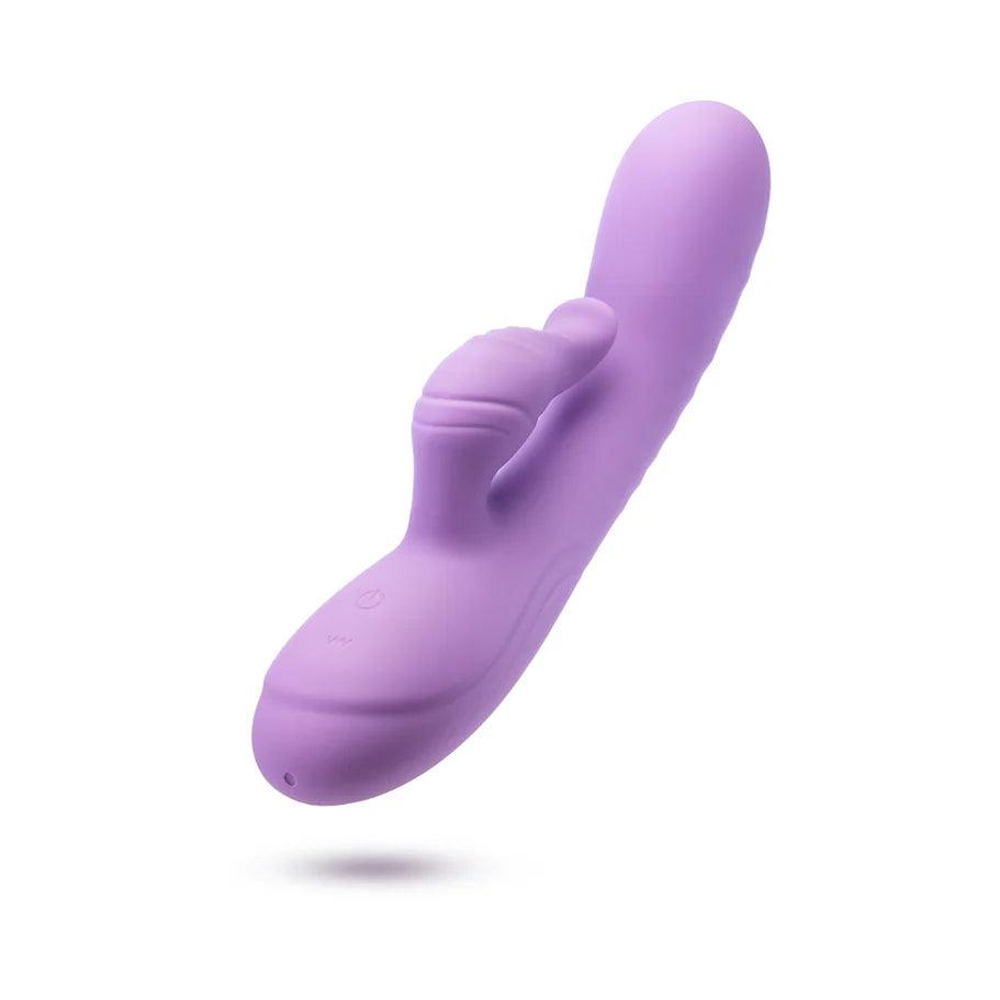 Blush Collection Evelyn Rechargeable Silicone Rabbit Vibrator - Purple - Buy At Luxury Toy X - Free 3-Day Shipping