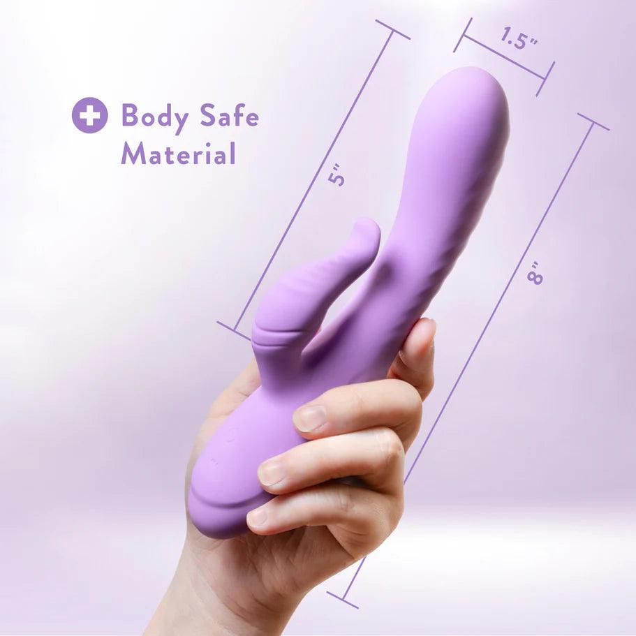 Blush Collection Evelyn Rechargeable Silicone Rabbit Vibrator - Purple - Buy At Luxury Toy X - Free 3-Day Shipping