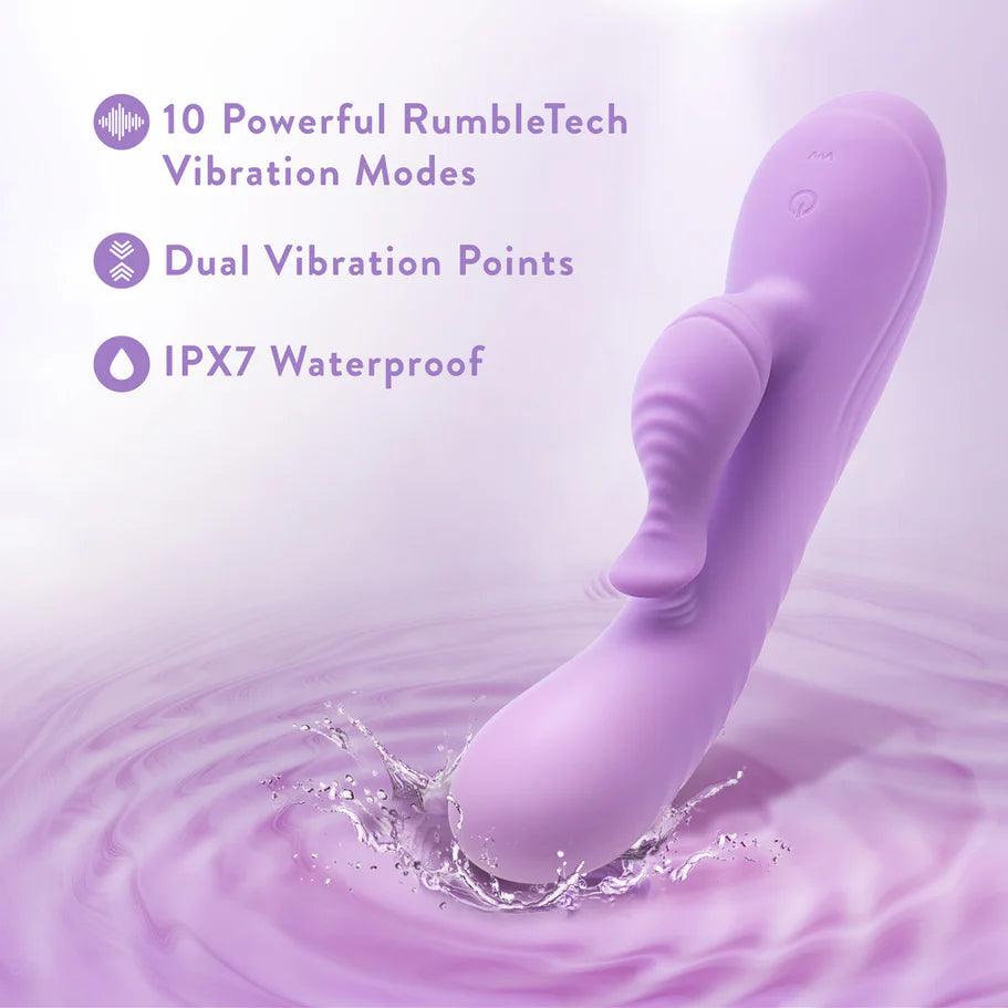 Blush Collection Evelyn Rechargeable Silicone Rabbit Vibrator - Purple - Buy At Luxury Toy X - Free 3-Day Shipping