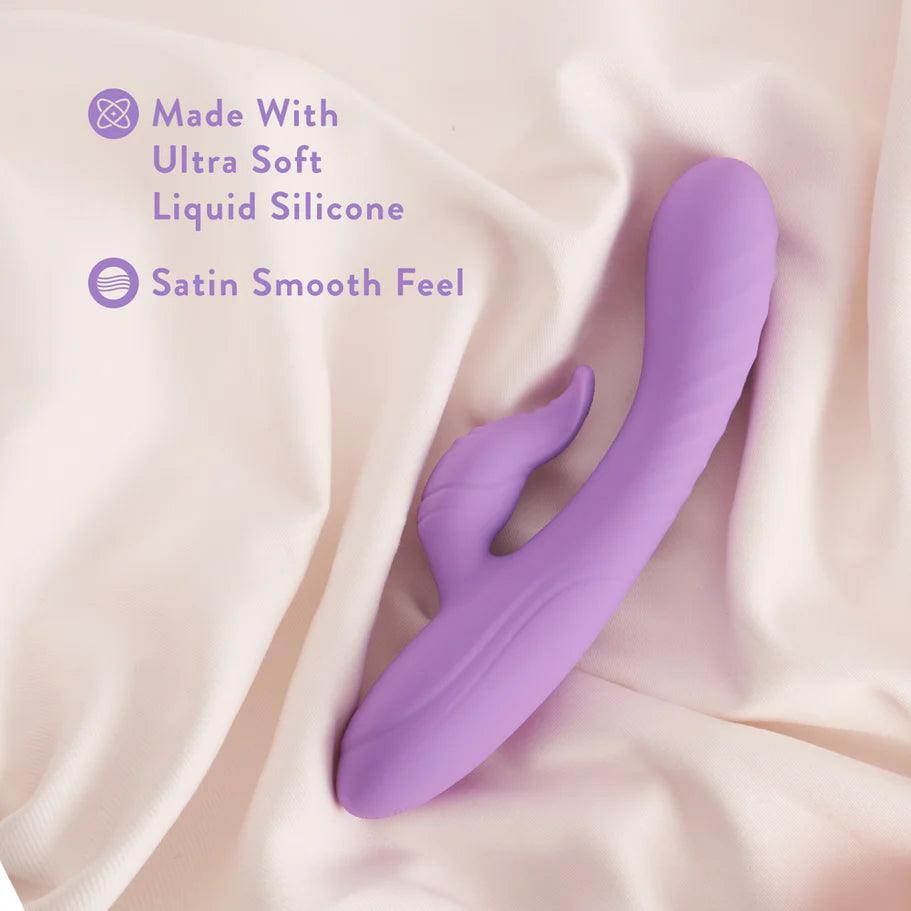 Blush Collection Evelyn Rechargeable Silicone Rabbit Vibrator - Purple - Buy At Luxury Toy X - Free 3-Day Shipping