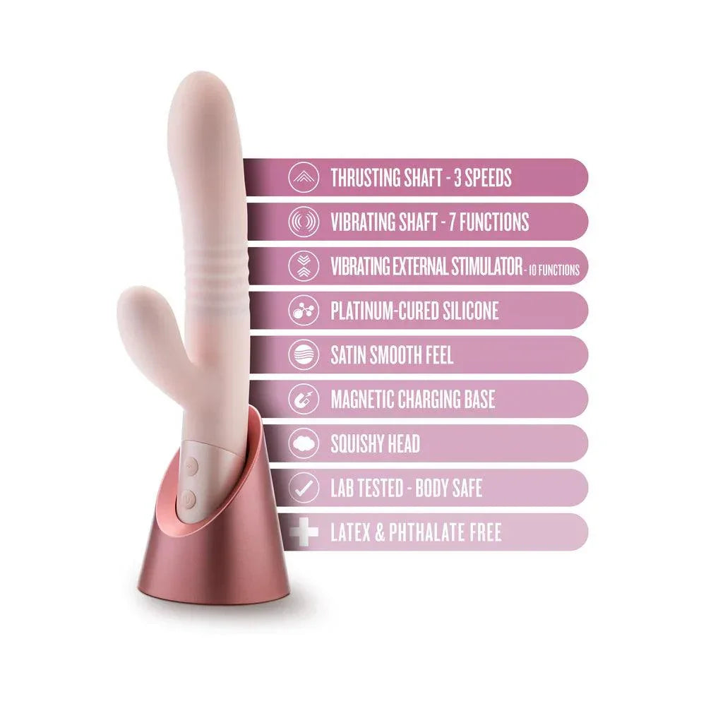 Blush Collection Fraya Rechargeable Silicone Rabbit Vibrator - Pink - Buy At Luxury Toy X - Free 3-Day Shipping