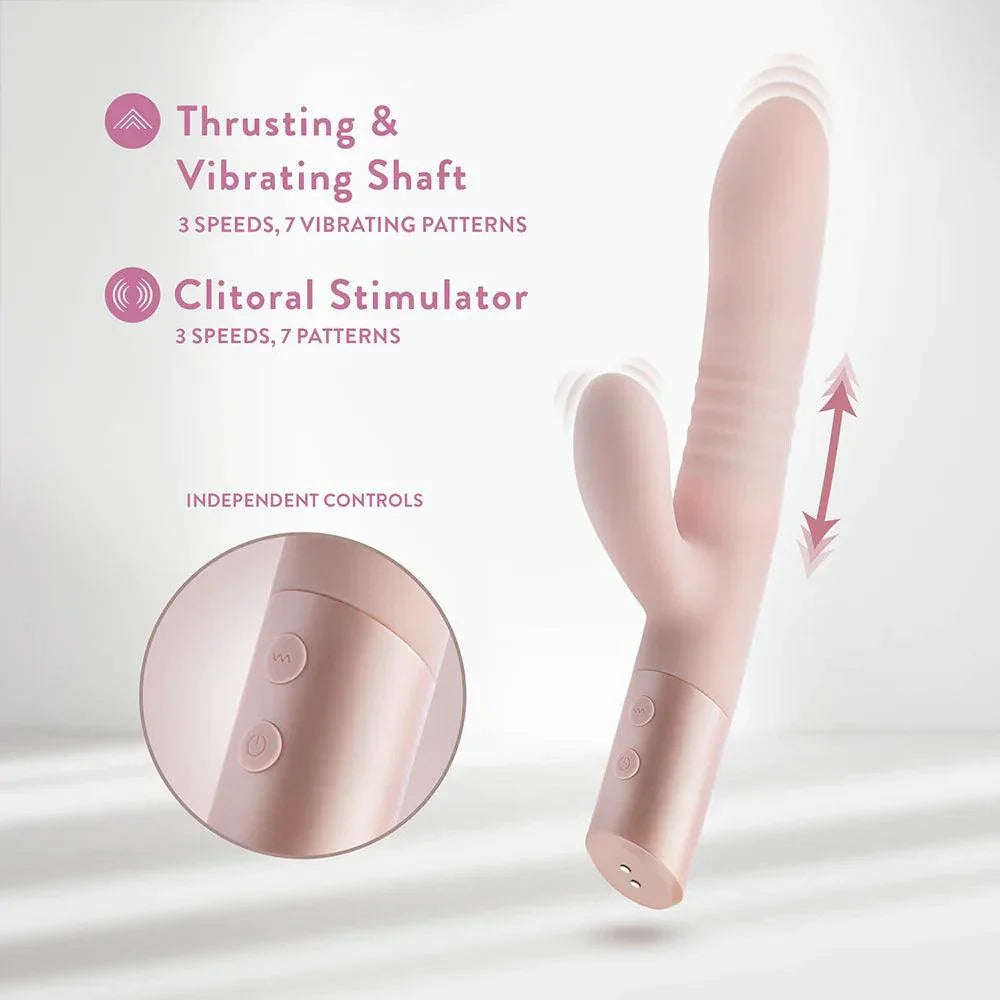 Blush Collection Fraya Rechargeable Silicone Rabbit Vibrator - Pink - Buy At Luxury Toy X - Free 3-Day Shipping