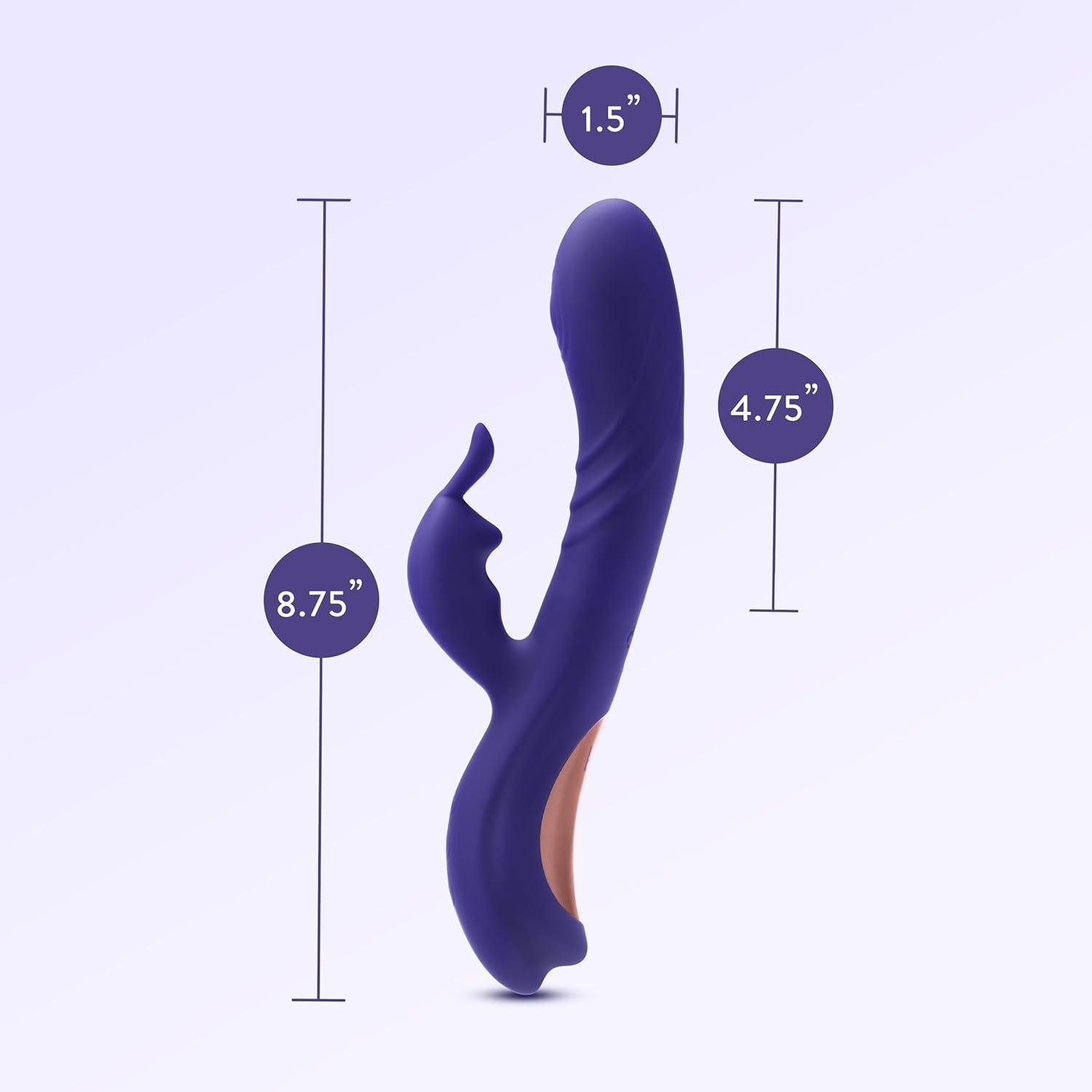 Blush Collection Harper Rechargeable Silicone Rabbit Vibrator - Midnight Blue - Buy At Luxury Toy X - Free 3-Day Shipping