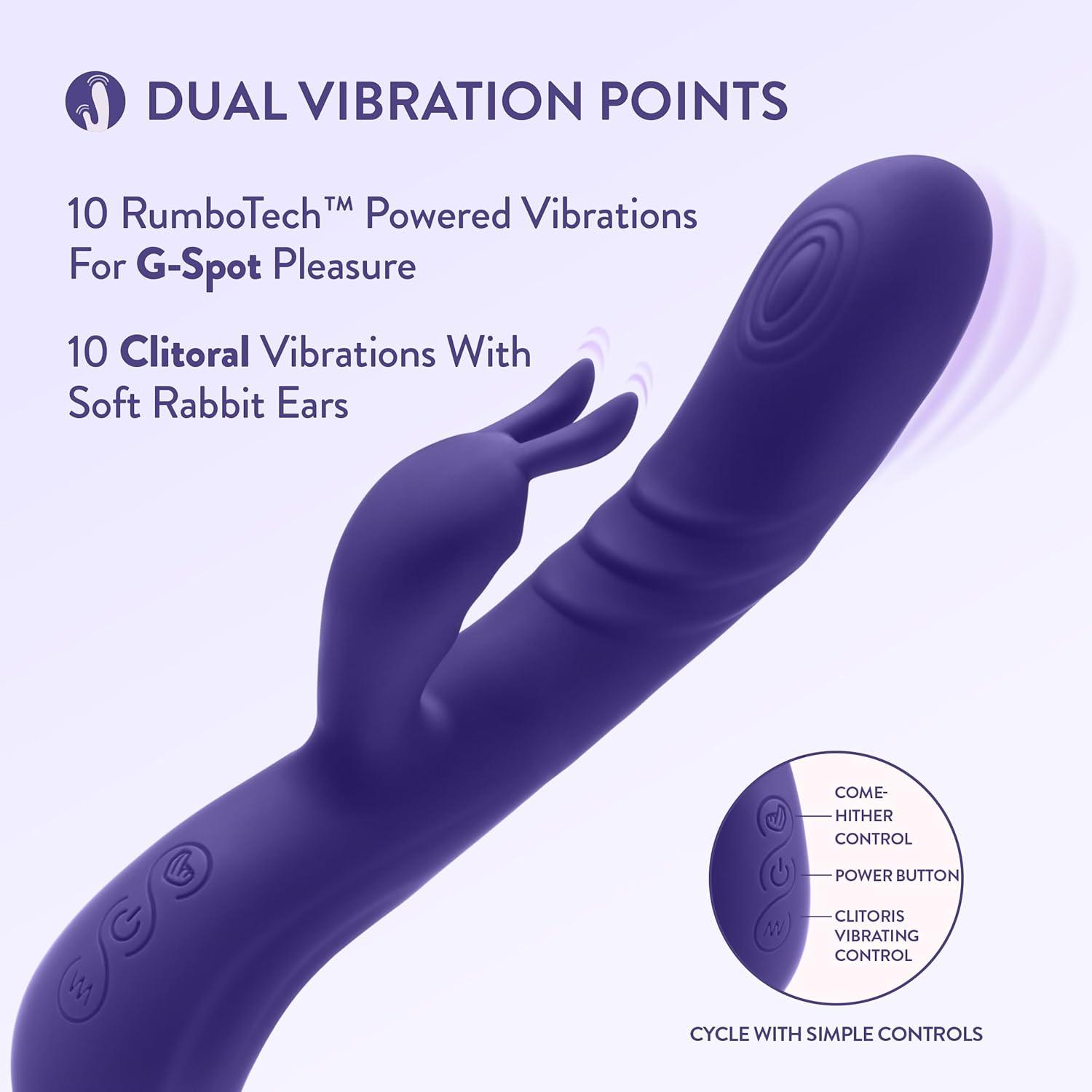 Blush Collection Harper Rechargeable Silicone Rabbit Vibrator - Midnight Blue - Buy At Luxury Toy X - Free 3-Day Shipping