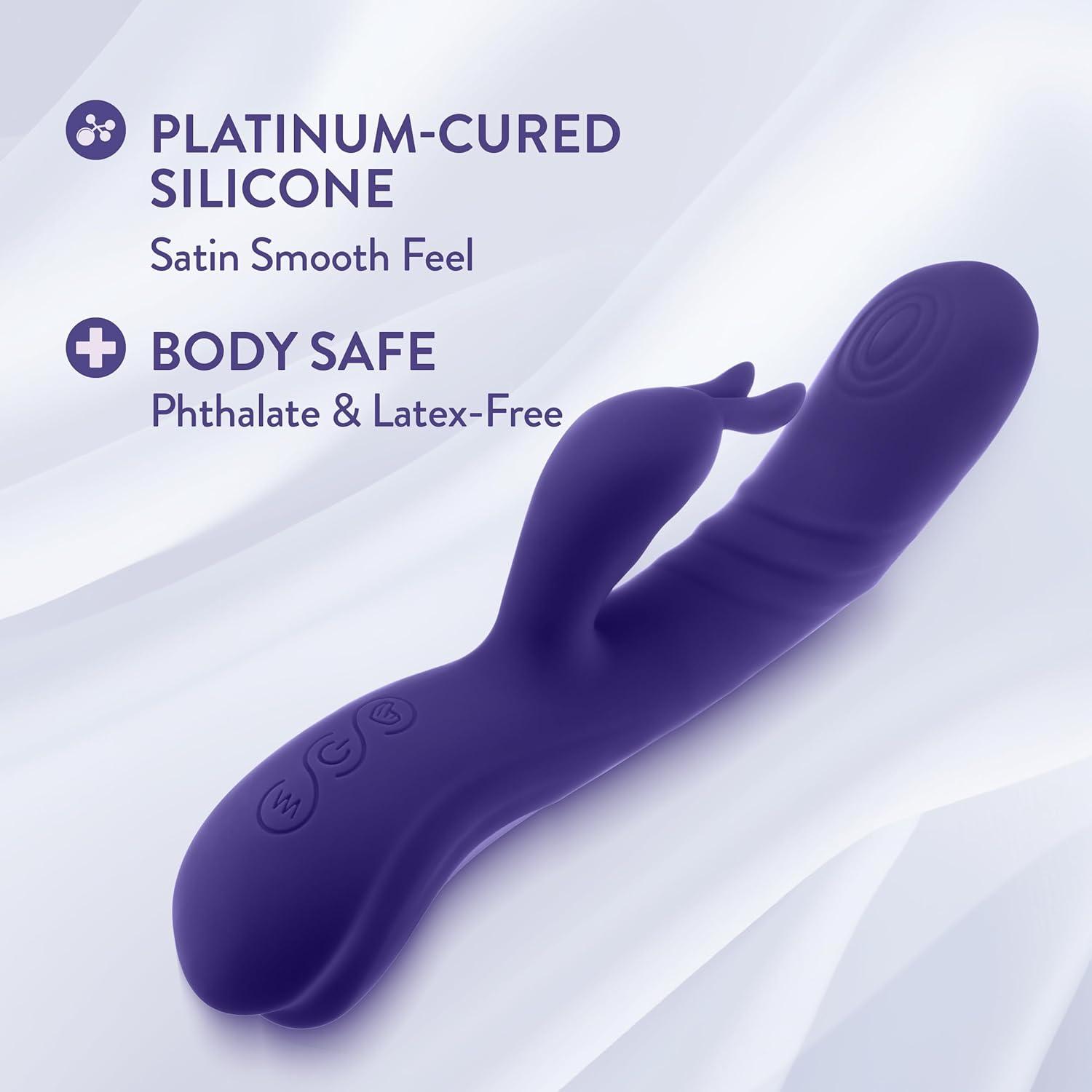Blush Collection Harper Rechargeable Silicone Rabbit Vibrator - Midnight Blue - Buy At Luxury Toy X - Free 3-Day Shipping