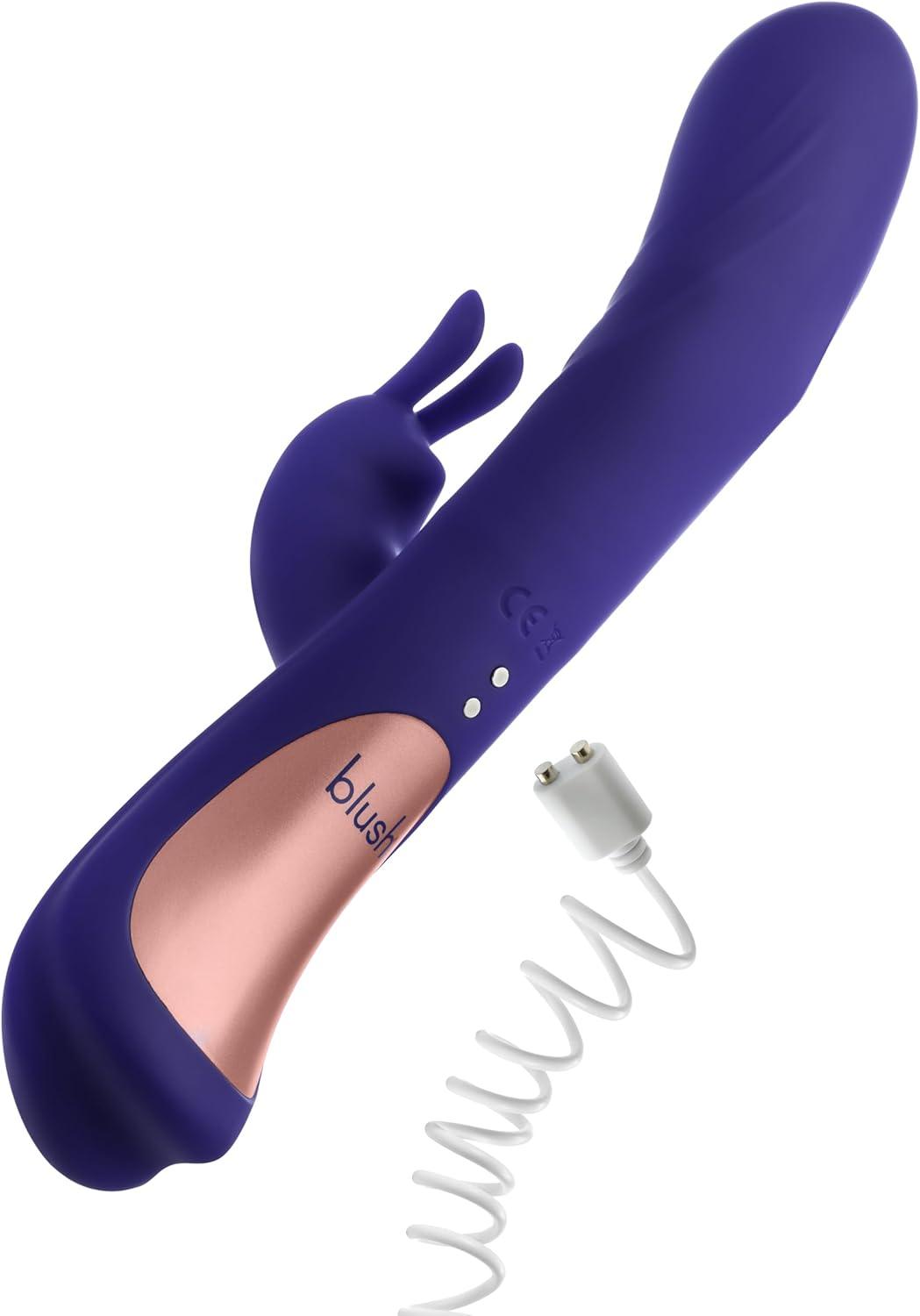 Blush Collection Harper Rechargeable Silicone Rabbit Vibrator - Midnight Blue - Buy At Luxury Toy X - Free 3-Day Shipping