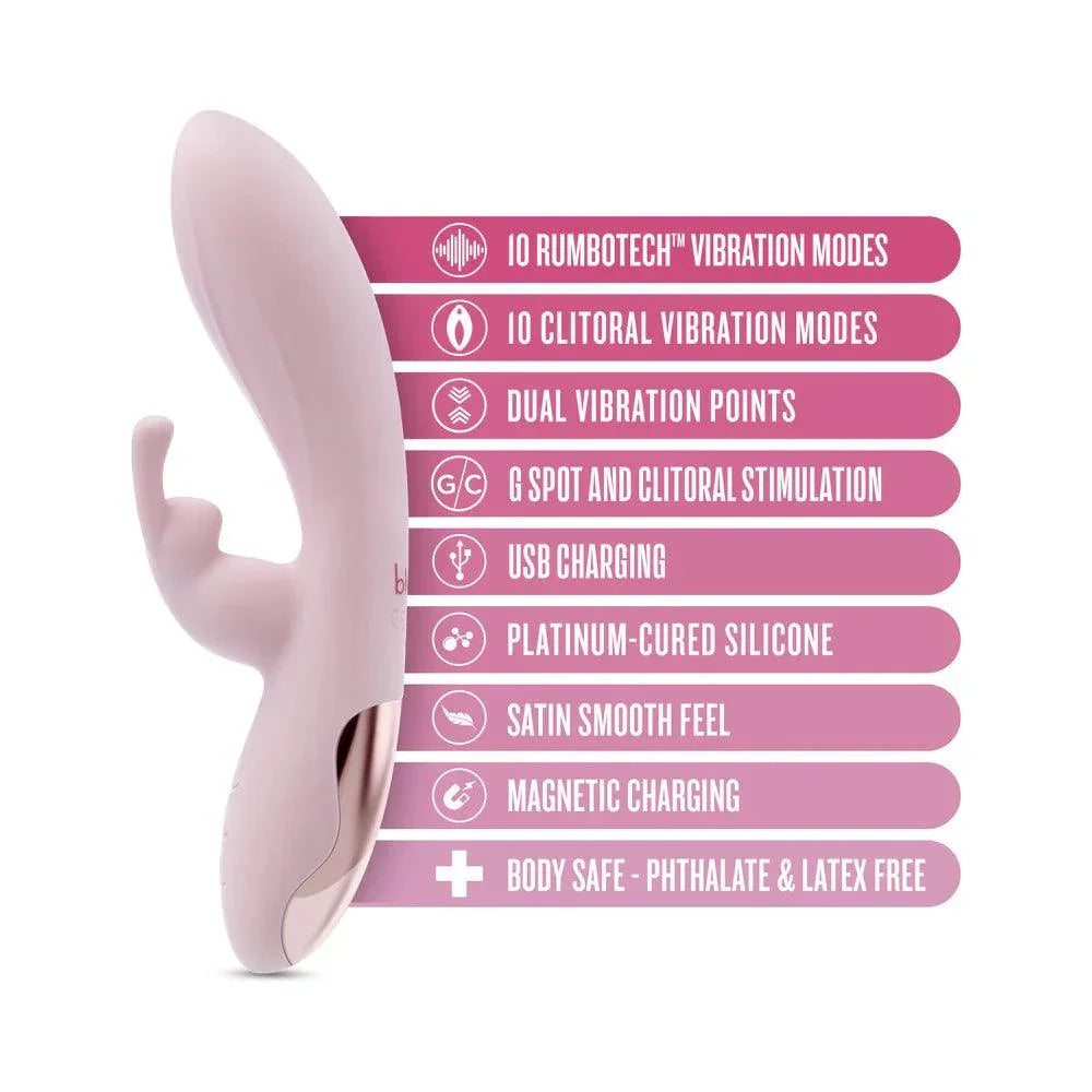 Blush Collection Morgan Rechargeable Silicone Rabbit Vibrator - Pink - Buy At Luxury Toy X - Free 3-Day Shipping