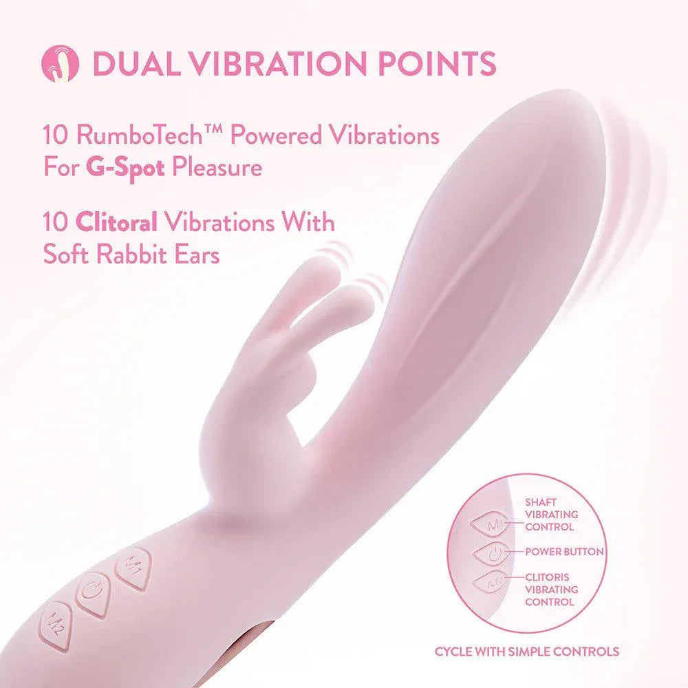 Blush Collection Morgan Rechargeable Silicone Rabbit Vibrator - Pink - Buy At Luxury Toy X - Free 3-Day Shipping