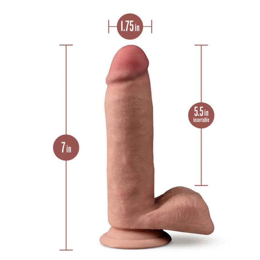 Blush Dr. Skin Plus Realistic 7 in. Triple Density Posable Dildo with Balls & Suction Cup - Buy At Luxury Toy X - Free 3-Day Shipping