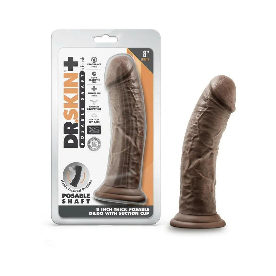 Blush Dr. Skin Plus Thick 8 in. Triple Density Posable Dildo with Suction Cup - Buy At Luxury Toy X - Free 3-Day Shipping