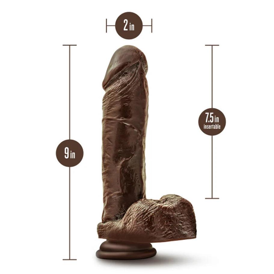 Blush Dr. Skin Plus Thick 9 in. Triple Density Posable Dildo with Balls & Suction Cup - Buy At Luxury Toy X - Free 3-Day Shipping
