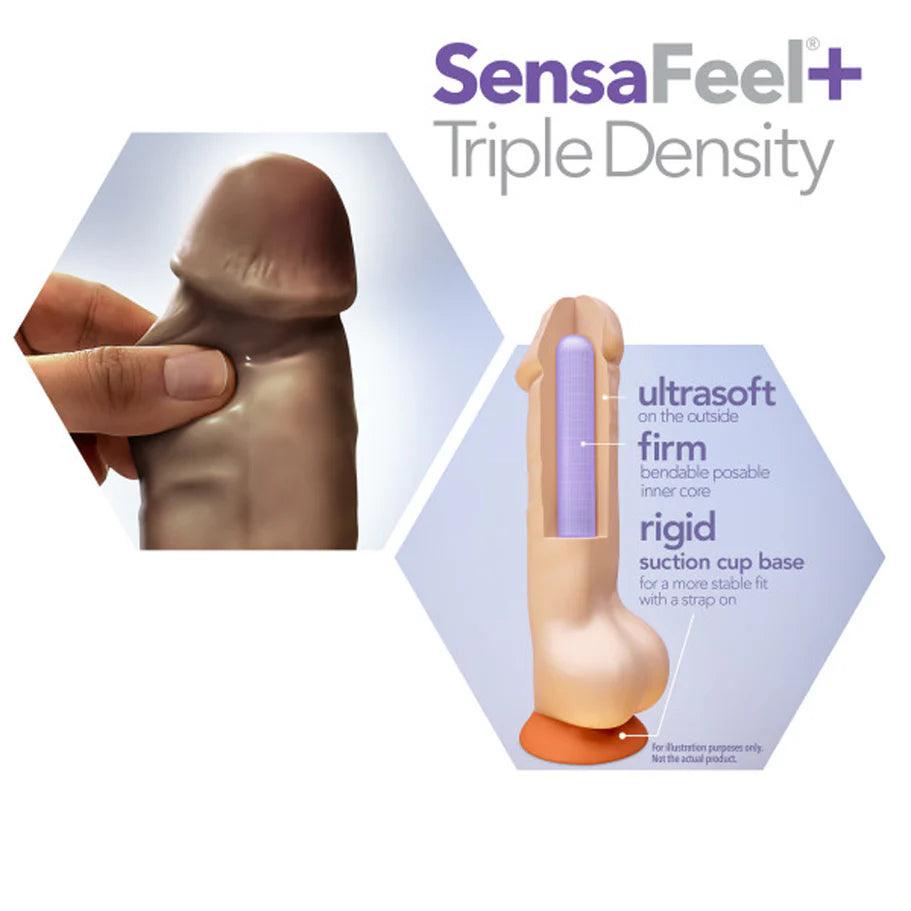 Blush Dr. Skin Plus Thick 9 in. Triple Density Posable Dildo with Balls & Suction Cup - Buy At Luxury Toy X - Free 3-Day Shipping