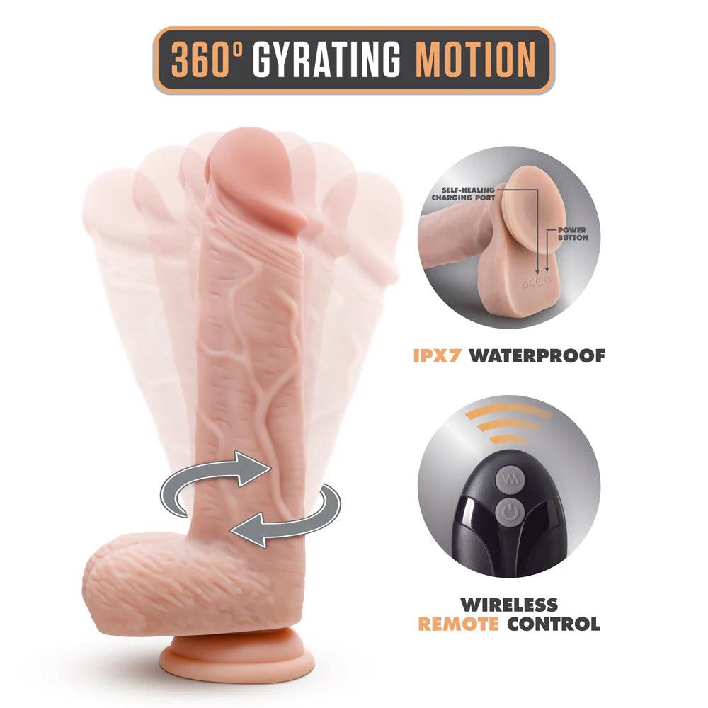 Blush Dr. Skin Silicone Dr. Ethan Rechargeable Remote-Controlled 8.5 in. Gyrating & Vibrating Dildo - Buy At Luxury Toy X - Free 3-Day Shipping
