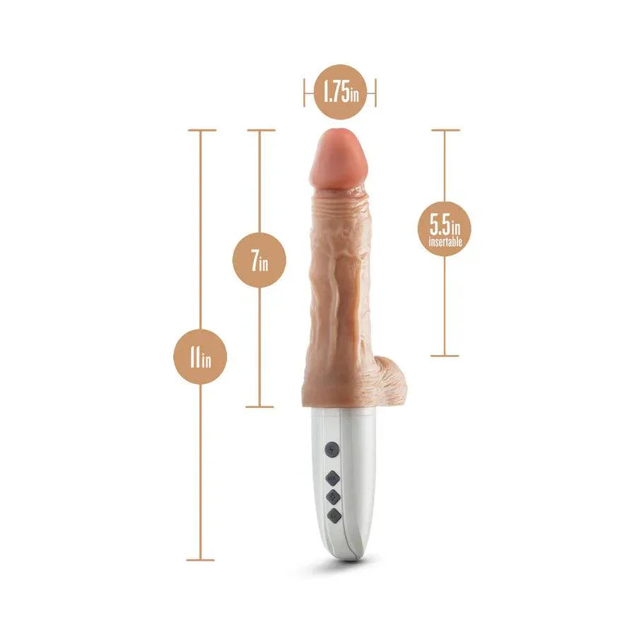 Blush Dr. Skin Silicone Dr. Hammer Thrusting Dildo with Handle 7 in. - Buy At Luxury Toy X - Free 3-Day Shipping