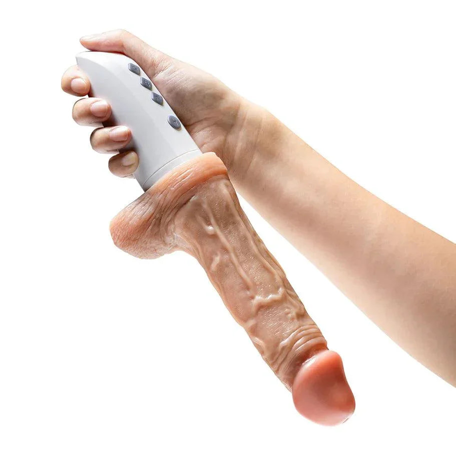 Blush Dr. Skin Silicone Dr. Hammer Thrusting Dildo with Handle 7 in. - Buy At Luxury Toy X - Free 3-Day Shipping