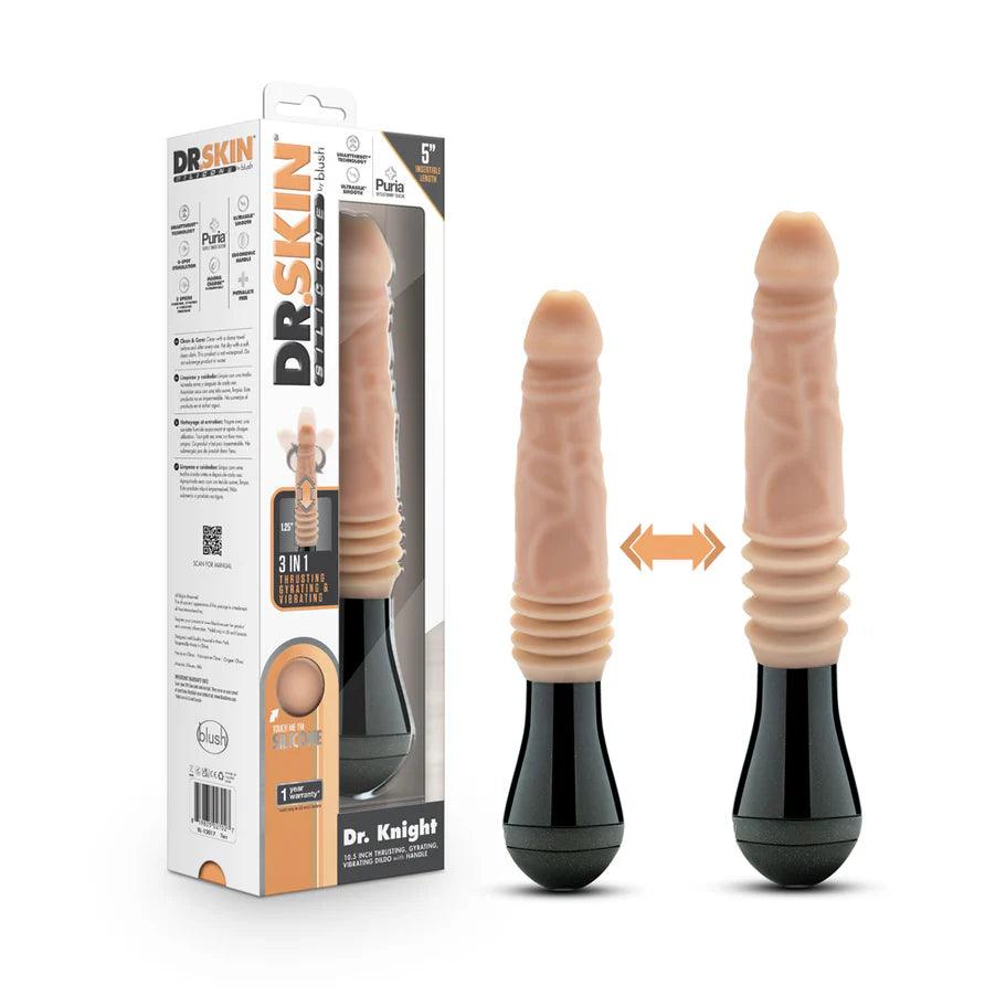 Blush Dr. Skin Silicone Dr. Knight Thrusting Gyrating Vibrating Dildo - Buy At Luxury Toy X - Free 3-Day Shipping