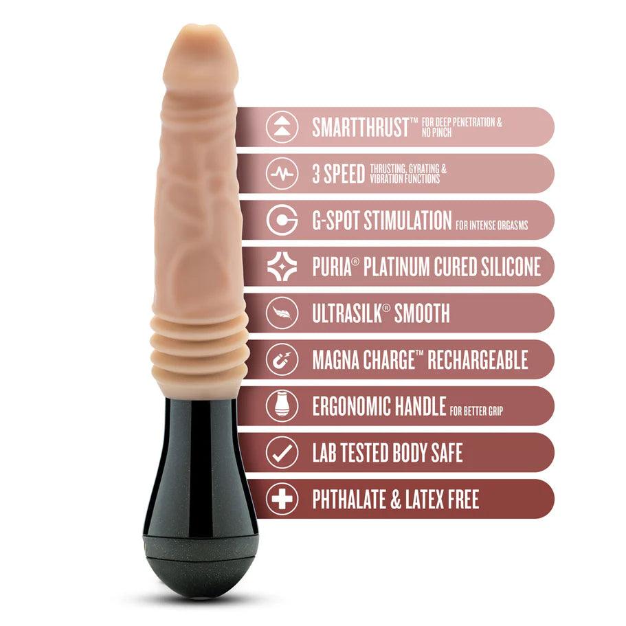 Blush Dr. Skin Silicone Dr. Knight Thrusting Gyrating Vibrating Dildo - Buy At Luxury Toy X - Free 3-Day Shipping