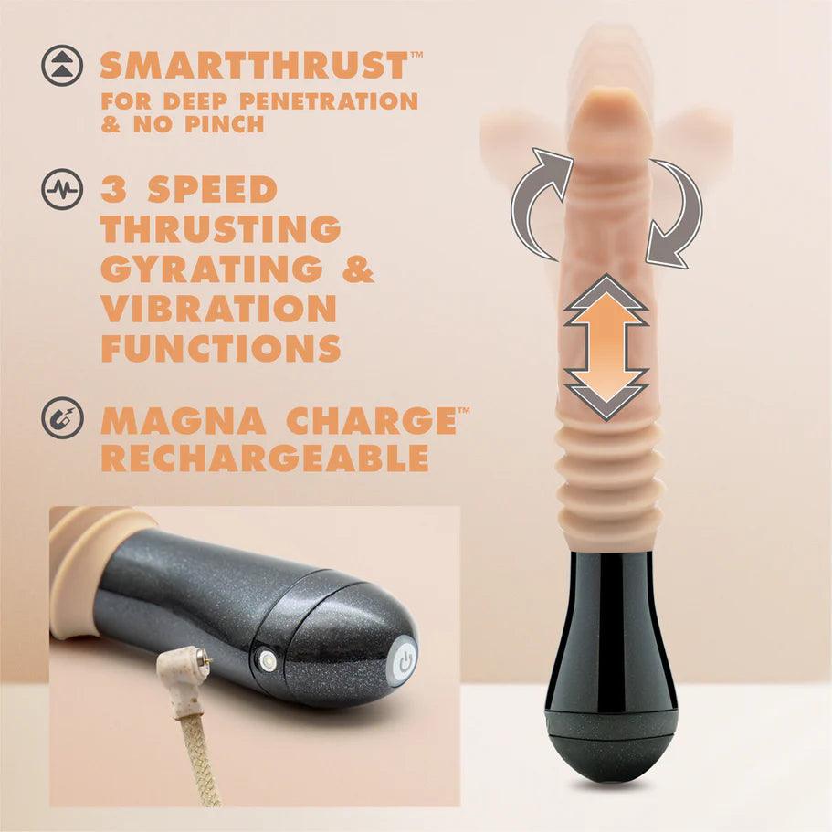 Blush Dr. Skin Silicone Dr. Knight Thrusting Gyrating Vibrating Dildo - Buy At Luxury Toy X - Free 3-Day Shipping