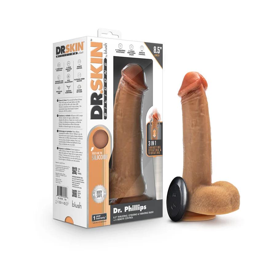 Blush Dr. Skin Silicone Dr. Phillips Thrusting Dildo 8.5 in. - Buy At Luxury Toy X - Free 3-Day Shipping