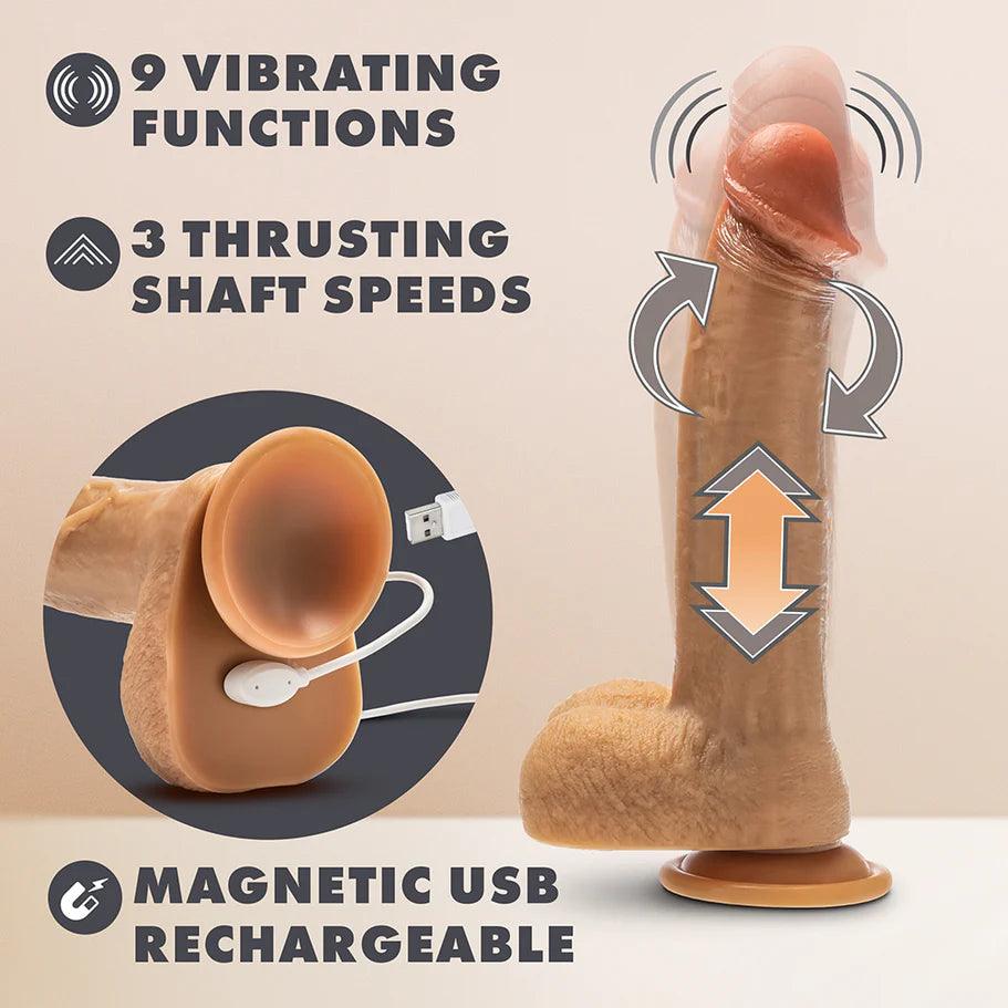 Blush Dr. Skin Silicone Dr. Phillips Thrusting Dildo 8.5 in. - Buy At Luxury Toy X - Free 3-Day Shipping