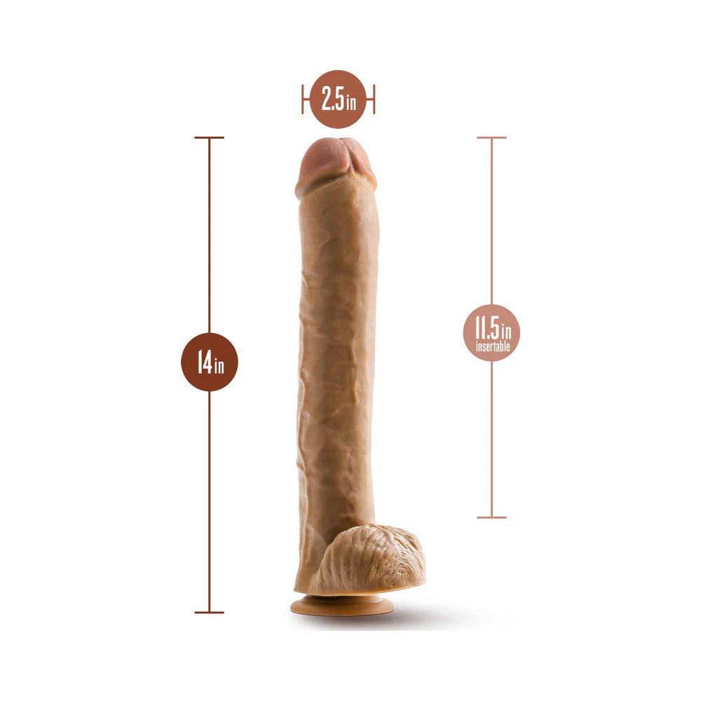 Blush Dr. Skin Silver Collection Dr. Michael Dildo with Balls and Suction Cup 14in - Buy At Luxury Toy X - Free 3-Day Shipping