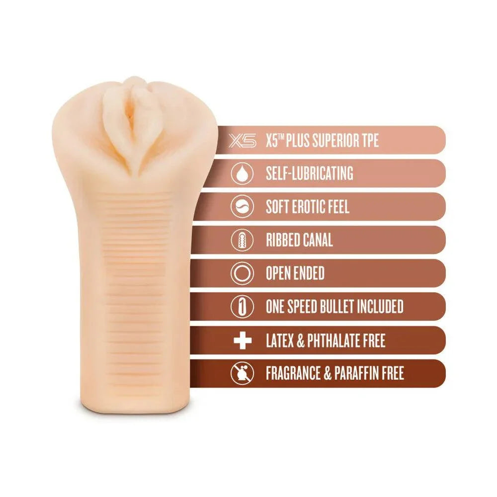 Blush M Elite Soft + Wet Veronika Vagina Stroker with Bullet Vibrator - Buy At Luxury Toy X - Free 3-Day Shipping