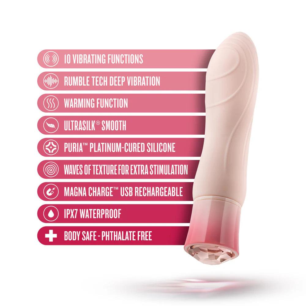 Blush Oh My Gem Elegant Rechargeable Warming Textured Silicone G-Spot Vibrator Morganite - Buy At Luxury Toy X - Free 3-Day Shipping