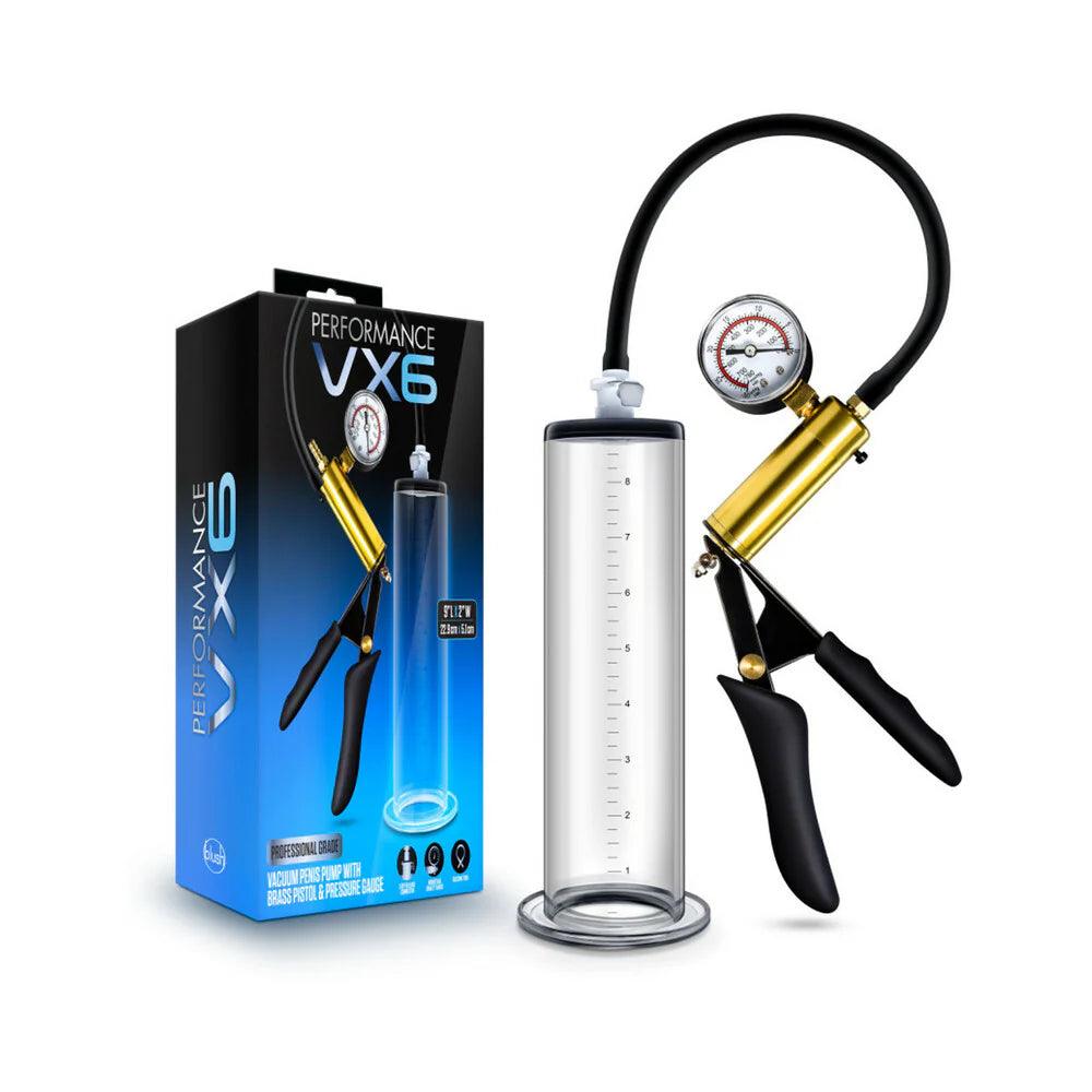 Blush Performance VX6 Vacuum Penis Pump with Brass Pistol & Pressure Gauge - Buy At Luxury Toy X - Free 3-Day Shipping