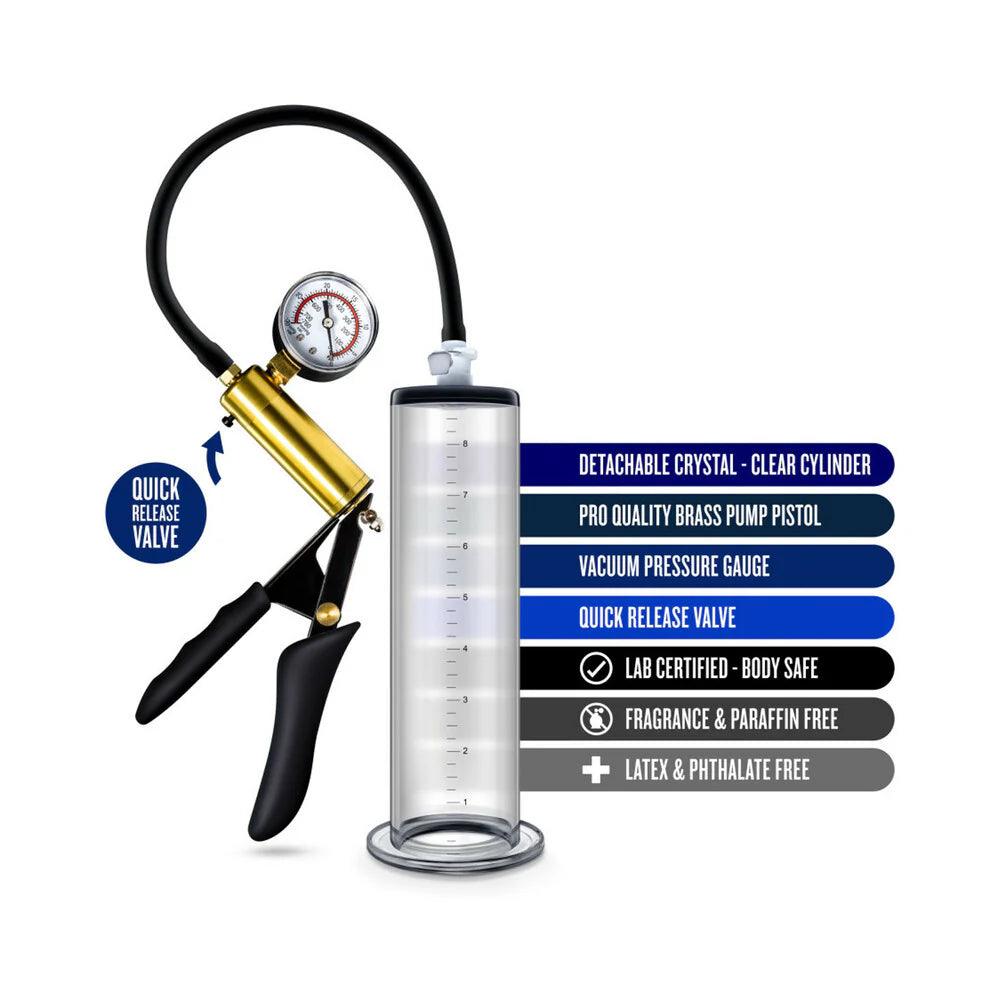 Blush Performance VX6 Vacuum Penis Pump with Brass Pistol & Pressure Gauge - Buy At Luxury Toy X - Free 3-Day Shipping